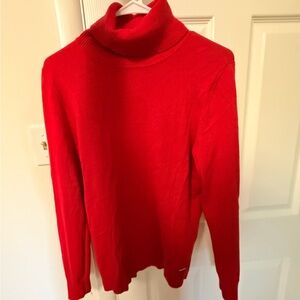 Calvin Klein Bright Red Turtleneck Sweater
